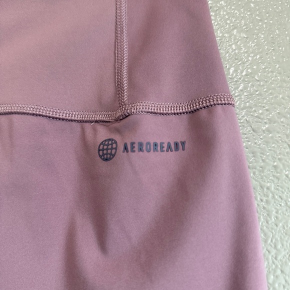 Adidas Aeroready Tight Fit Super Soft Leggings Dusty Pink Women's Size Large - Picture 6 of 7